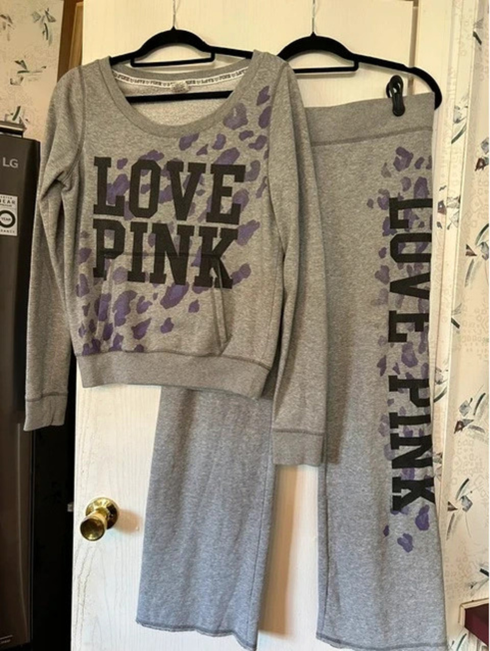 Victorias Secret Pink Gray Leopard set